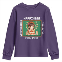 Gambling Chinese Gift Youth Sweatshirt Happiness Is Playing Mahjong With The Girls - Wonder Print Shop