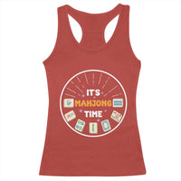 It Is Mahjong Time Racerback Tank Top Gambling Chinese Gift - Wonder Print Shop