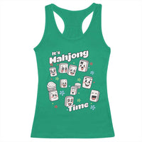 It Is Mahjong Time Racerback Tank Top Mahjong Lover Gift - Wonder Print Shop