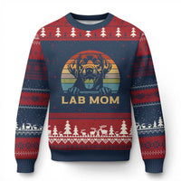 Lab Mom Ugly Christmas Sweater Retro Sunset Dog Mom Gift - Wonder Print Shop