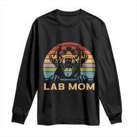 Lab Mom Long Sleeve Shirt Retro Sunset Dog Mom Gift - Wonder Print Shop