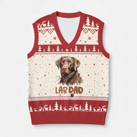 Chocolate Labrador Retriever Dad V-Neck Knit Sweater Vest Dog Lover Gift - Wonder Print Shop