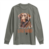 Chocolate Labrador Retriever Dad Long Sleeve Shirt Dog Lover Gift - Wonder Print Shop