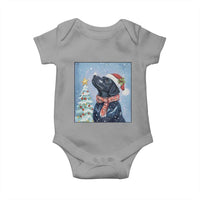Cute Black Lab Christmas Baby Onesie Holiday Dog Lover Gift Idea - Wonder Print Shop