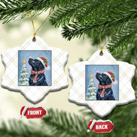 Cute Black Lab Xmas Ceramic Ornament Holiday Dog Lover Gift Idea - Wonder Print Shop