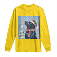 Cute Black Lab Christmas Long Sleeve Shirt Holiday Dog Lover Gift Idea - Wonder Print Shop