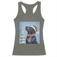 Cute Black Lab Christmas Racerback Tank Top Holiday Dog Lover Gift Idea - Wonder Print Shop