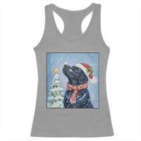 Cute Black Lab Christmas Racerback Tank Top Holiday Dog Lover Gift Idea - Wonder Print Shop
