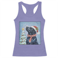Cute Black Lab Christmas Racerback Tank Top Holiday Dog Lover Gift Idea - Wonder Print Shop
