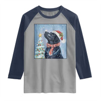Cute Black Lab Christmas Raglan Shirt Holiday Dog Lover Gift Idea - Wonder Print Shop