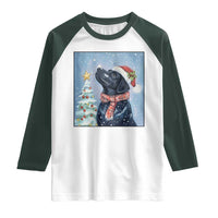 Cute Black Lab Christmas Raglan Shirt Holiday Dog Lover Gift Idea - Wonder Print Shop