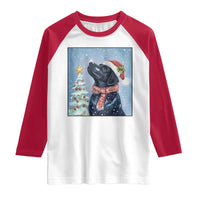 Cute Black Lab Christmas Raglan Shirt Holiday Dog Lover Gift Idea - Wonder Print Shop