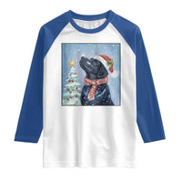 Cute Black Lab Christmas Raglan Shirt Holiday Dog Lover Gift Idea - Wonder Print Shop
