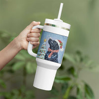 Cute Black Lab Christmas Tumbler With Handle Holiday Dog Lover Gift Idea - Wonder Print Shop