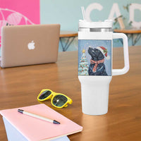 Cute Black Lab Christmas Tumbler With Handle Holiday Dog Lover Gift Idea - Wonder Print Shop