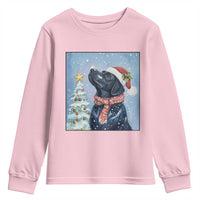 Cute Black Lab Christmas Youth Sweatshirt Holiday Dog Lover Gift Idea - Wonder Print Shop