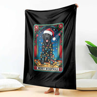 Merry Woofmas Throw Blanket Funny Tarot Card Labrador Retriever Christmas Gift - Wonder Print Shop