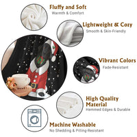 Black Labrador Santa Throw Blanket Funny Christmas Dog Lover Gift - Wonder Print Shop