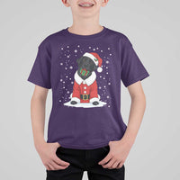 Black Labrador Santa T Shirt For Kid Funny Christmas Dog Lover Gift - Wonder Print Shop