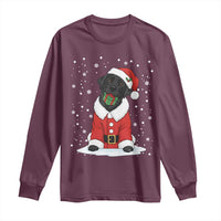 Black Labrador Santa Long Sleeve Shirt Funny Christmas Dog Lover Gift - Wonder Print Shop