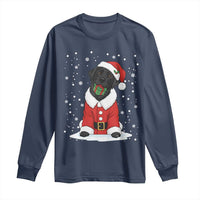Black Labrador Santa Long Sleeve Shirt Funny Christmas Dog Lover Gift - Wonder Print Shop