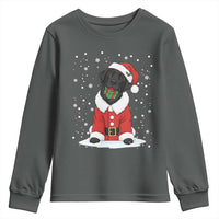 Black Labrador Santa Youth Sweatshirt Funny Christmas Dog Lover Gift - Wonder Print Shop