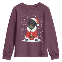 Black Labrador Santa Youth Sweatshirt Funny Christmas Dog Lover Gift - Wonder Print Shop