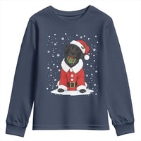 Black Labrador Santa Youth Sweatshirt Funny Christmas Dog Lover Gift - Wonder Print Shop