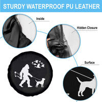 Funny Bow Hunter Spare Tire Cover Bigfoot Walking Labrador Hunting Dog Gift - Wonder Print Shop