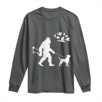 Funny Bow Hunter Long Sleeve Shirt Bigfoot Walking Labrador Hunting Dog Gift - Wonder Print Shop