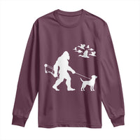 Funny Bow Hunter Long Sleeve Shirt Bigfoot Walking Labrador Hunting Dog Gift - Wonder Print Shop