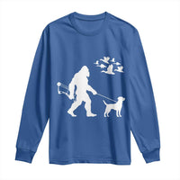 Funny Bow Hunter Long Sleeve Shirt Bigfoot Walking Labrador Hunting Dog Gift - Wonder Print Shop