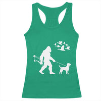 Funny Bow Hunter Racerback Tank Top Bigfoot Walking Labrador Hunting Dog Gift - Wonder Print Shop