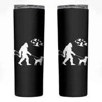 Funny Bow Hunter Skinny Tumbler Bigfoot Walking Labrador Hunting Dog Gift - Wonder Print Shop