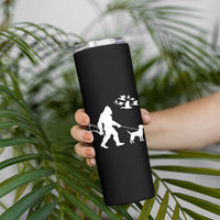 Funny Bow Hunter Skinny Tumbler Bigfoot Walking Labrador Hunting Dog Gift - Wonder Print Shop