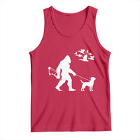 Funny Bow Hunter Tank Top Bigfoot Walking Labrador Hunting Dog Gift - Wonder Print Shop