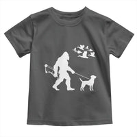 Funny Bow Hunter Toddler T Shirt Bigfoot Walking Labrador Hunting Dog Gift - Wonder Print Shop