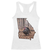 Georgia Turkey Hunting Racerback Tank Top Camo American Flag Hunter Gift - Wonder Print Shop