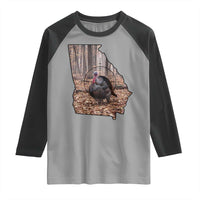 Georgia Turkey Hunting Raglan Shirt Camo American Flag Hunter Gift - Wonder Print Shop
