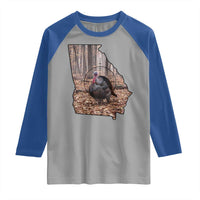 Georgia Turkey Hunting Raglan Shirt Camo American Flag Hunter Gift - Wonder Print Shop