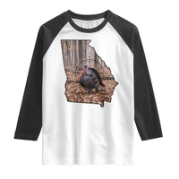 Georgia Turkey Hunting Raglan Shirt Camo American Flag Hunter Gift - Wonder Print Shop