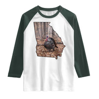 Georgia Turkey Hunting Raglan Shirt Camo American Flag Hunter Gift - Wonder Print Shop