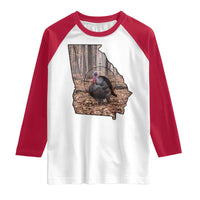 Georgia Turkey Hunting Raglan Shirt Camo American Flag Hunter Gift - Wonder Print Shop