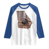 Georgia Turkey Hunting Raglan Shirt Camo American Flag Hunter Gift - Wonder Print Shop
