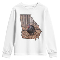 Georgia Turkey Hunting Youth Sweatshirt Camo American Flag Hunter Gift - Wonder Print Shop