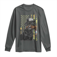 Camo Hunting Dog Turkey American Pride Gift Long Sleeve Shirt - Wonder Print Shop