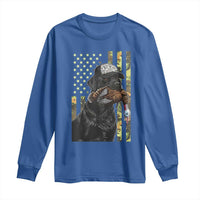 Camo Hunting Dog Turkey American Pride Gift Long Sleeve Shirt - Wonder Print Shop