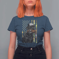Camo Hunting Dog Turkey American Pride Gift T Shirt For Women - Wonder Print Shop