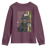 Camo Hunting Dog Turkey American Pride Gift Youth Sweatshirt - Wonder Print Shop