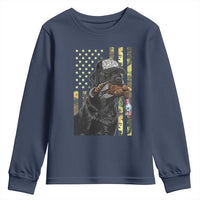 Camo Hunting Dog Turkey American Pride Gift Youth Sweatshirt - Wonder Print Shop